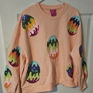 QUEEN OF SPARKLES Peach Sweatshirt
